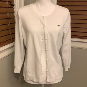 White XL Vineyard Vines Cardigan